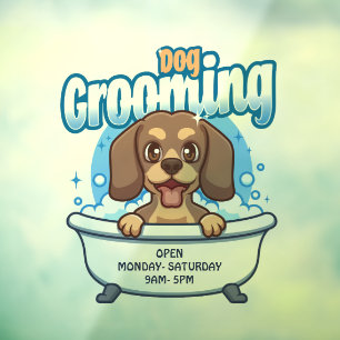 Autocollant Pour Fenêtre Salon de toilettage pour chiens 