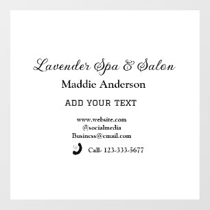 Autocollant Pour Fenêtre salon spa de voyage informations sur les invités p