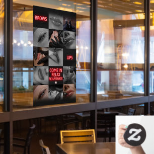 Autocollant Pour Fenêtre Salon Spa Sourcils Lèvres Entrez Détendez Réjuvéne