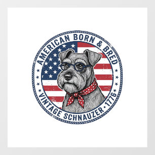 Autocollant Pour Fenêtre Schnauzer Patriotique Vintage Chien