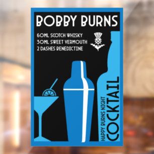 Autocollant Pour Fenêtre Scottish Bobby Burns Whiskey Cocktail