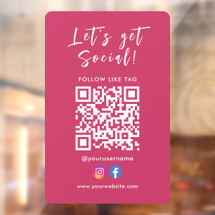 Autocollant Pour Fenêtre Se Connecter Avec Us Qr Code Facebook Instagram
