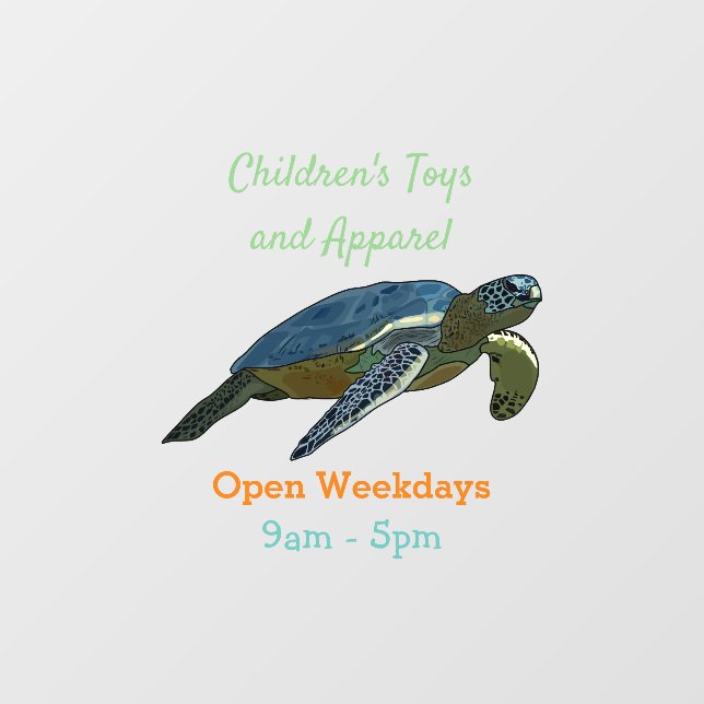 Autocollant Pour Fenêtre Sea turtle cartoon (Feuille)