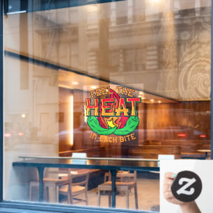 Autocollant Pour Fenêtre Sentez La Chaleur Green Chili Peppers Restaurant