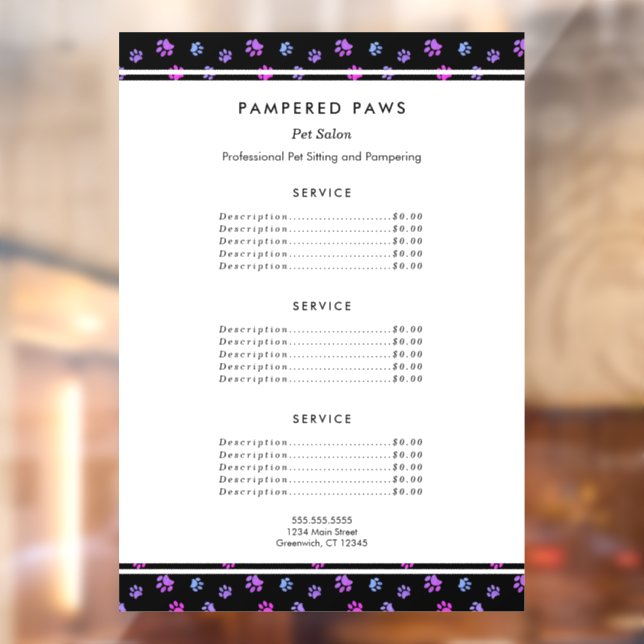 Autocollant Pour Fenêtre Service de salon professionnel pour animaux de com (Feuille 2)