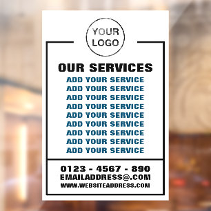 Autocollant Pour Fenêtre Services aux entreprises, informations et logo
