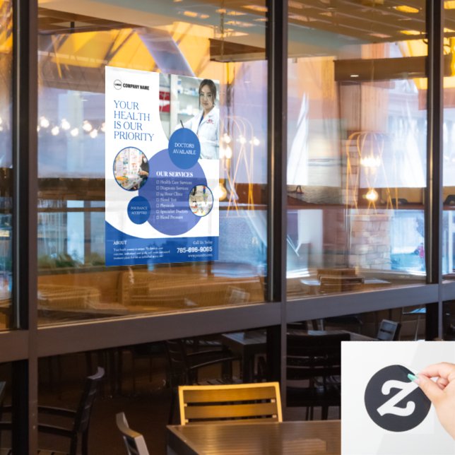 Autocollant Pour Fenêtre Services commerciaux de pharmacie personnalisés (Fenêtre du restaurant)