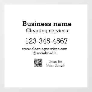 Autocollant Pour Fenêtre services de nettoyage ajouter numéro site web adre