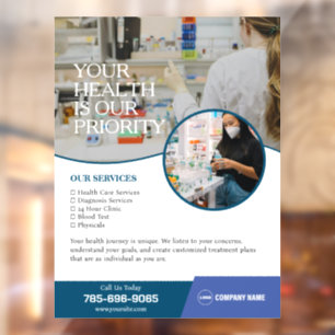 Autocollant Pour Fenêtre Services professionnels en pharmacie personnalisés