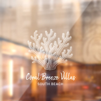 Autocollant Pour Fenêtre Shimmering Sea Coral Silhouette Window Cling