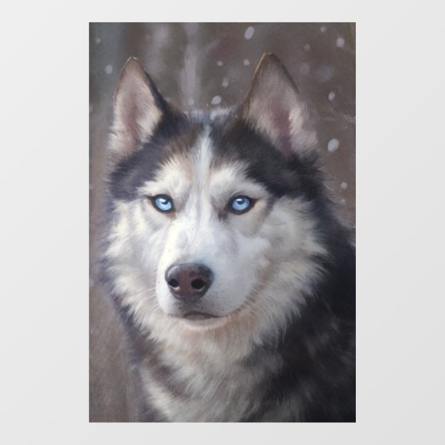Autocollant Pour Fenêtre Sibérien Husky (Feuille)