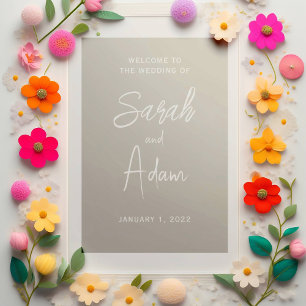 Autocollant Pour Fenêtre Signal élégant du Mariage de bienvenue
