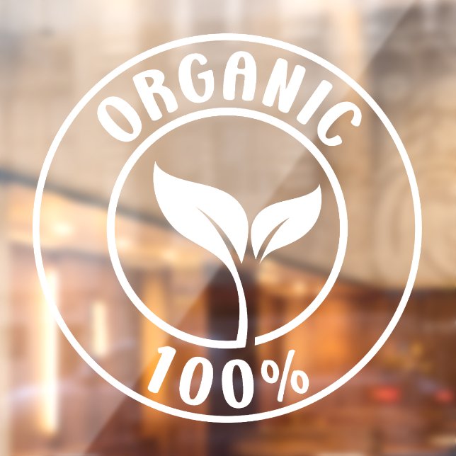 Autocollant Pour Fenêtre Signe 100% organique, Bio, (Feuille 2)
