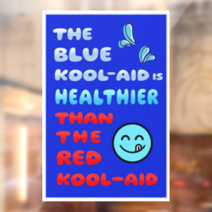 Autocollant Pour Fenêtre Signe adhésif pour fenêtre Kool Aid BLEU