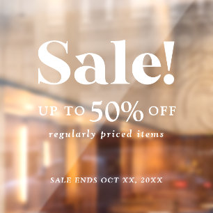 Autocollant Pour Fenêtre Signe de vente blanc classique au détail