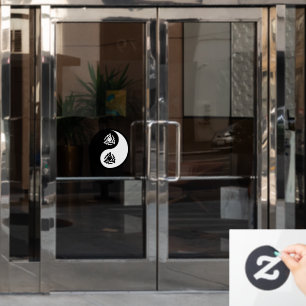 Autocollant Pour Fenêtre Signe du yin et du yang en noir et blanc