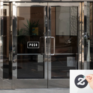 Autocollant Pour Fenêtre Signe minimaliste simple de porte de poussée
