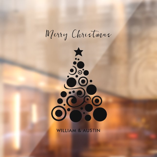 Autocollant Pour Fenêtre Simple Black Merry Christmas Business Office (Feuille 2)