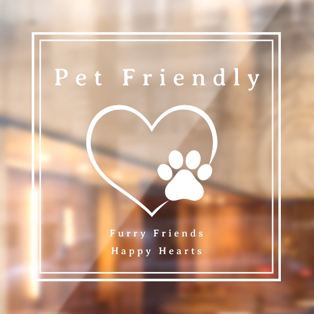 Autocollant Pour Fenêtre Simple cœur ami des animaux empreinte de patte (Feuille 2)