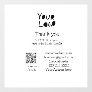 Autocollant Pour Fenêtre simple et minimal ajoutez votre logo/votre design