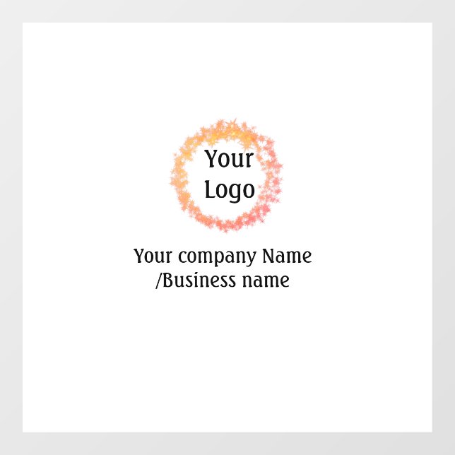 Autocollant Pour Fenêtre simple minimum ajouter votre logo or site web soci (Feuille)