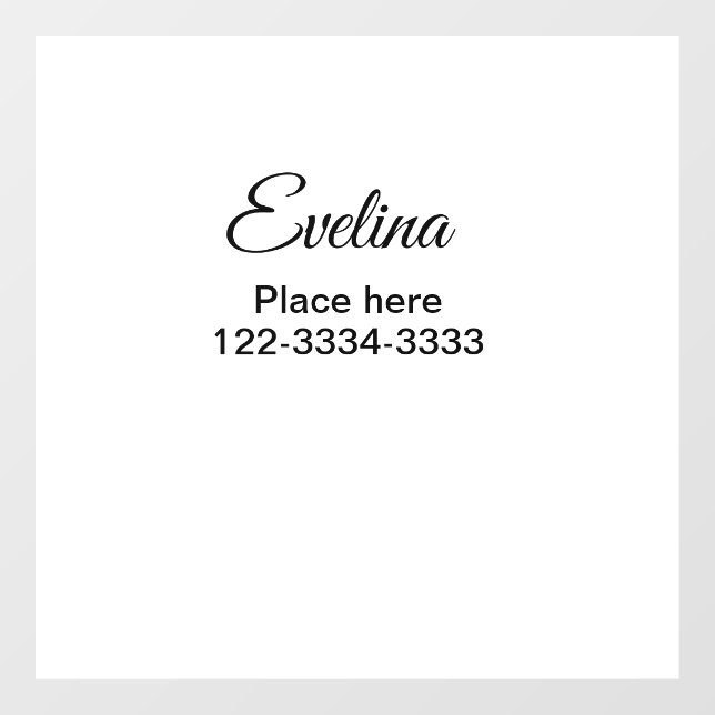 Autocollant Pour Fenêtre Simple minimum ajouter votre nom texte place ville (Feuille)