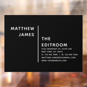 Autocollant Pour Fenêtre Simple Moderne Minimaliste Noir Blanc Entreprise