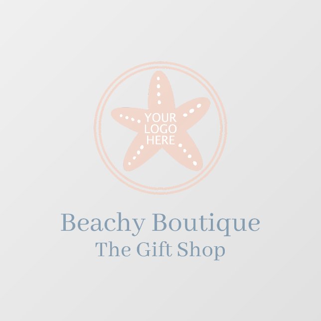 Autocollant Pour Fenêtre Simple Votre Logo Entreprise Boutique (Feuille)