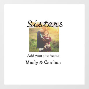 Autocollant Pour Fenêtre Sisters besties BFF ajouter nom de la photo nom fa