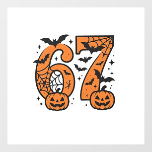 Autocollant Pour Fenêtre Six sept mèmes Halloween 67 Mason Éffrayant