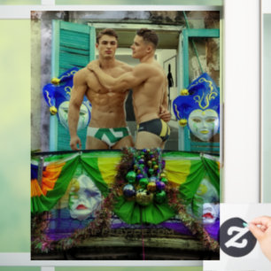 Autocollant Pour Fenêtre SlipperyJoe's Mardi Gras masques perles décoration