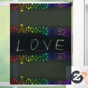 Autocollant Pour Fenêtre SlipperyJoe's scribbled love word rainbow gradient