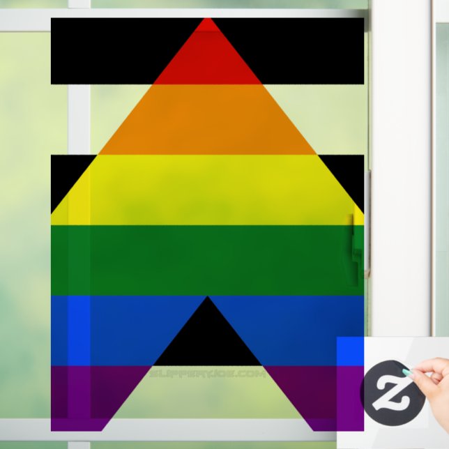 Autocollant Pour Fenêtre SlipperyJoe's Straight Ally Drapeau gay cadeaux LG (Maison)