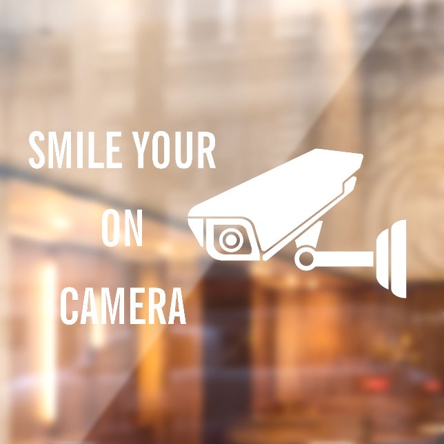 Autocollant Pour Fenêtre Smile Your On Camera Business Security Warning (Feuille 2)
