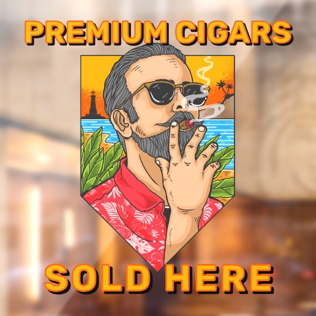 Autocollant Pour Fenêtre Smoke Shop Premium Cigars Sold Here Advert (Feuille 2)