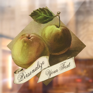 Autocollant Pour Fenêtre Snack de fruits rétro pommes vintage personnalisé 