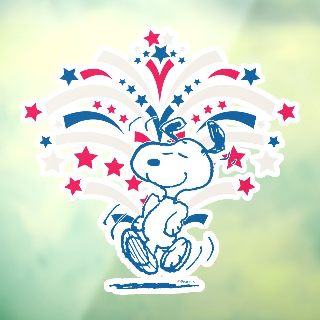 Autocollant Pour Fenêtre Snoopy 4 juillet Danse (Feuille 3)