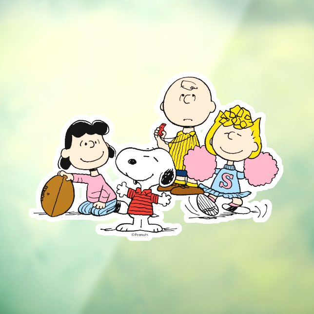 Autocollant Pour Fenêtre Snoopy et Gang Play Football (Feuille 3)