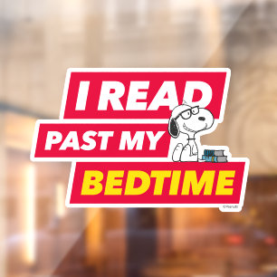 Autocollant Pour Fenêtre Snoopy "I Read Past My Bedtime"