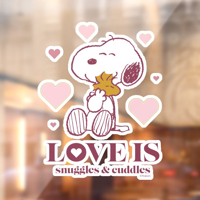 Autocollant Pour Fenêtre Snoopy & Woodstock - L'amour c'est des lunettes et (Feuille 2)