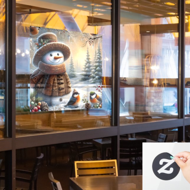 Autocollant Pour Fenêtre Snow Lady Window Cling (Fenêtre du restaurant)