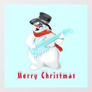 Autocollant Pour Fenêtre Snowman de Noël avec clouage de guitare
