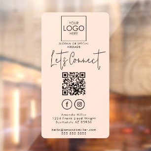 Autocollant Pour Fenêtre Social Media QR Code Se Connecter Avec Nous Modern