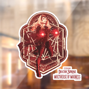 Autocollant Pour Fenêtre Sorcellerie Rouge Art Nouveau Graphique Mystique