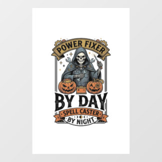 Autocollant Pour Fenêtre Sorcière de réparation de batterie Funny Halloween