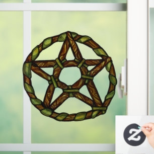 Autocollant Pour Fenêtre Sorcière verte Pagan Pentacle Nature Wicca