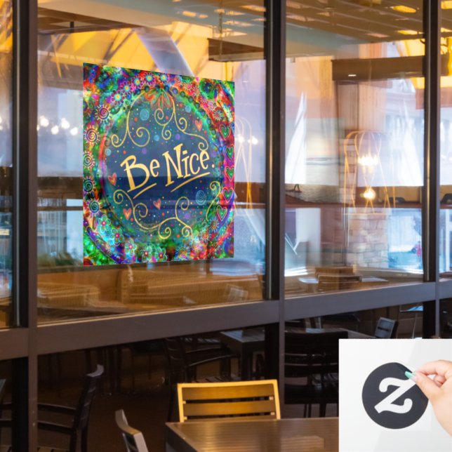 Autocollant Pour Fenêtre Soyez Nice "Inspirivity" (Fenêtre du restaurant)