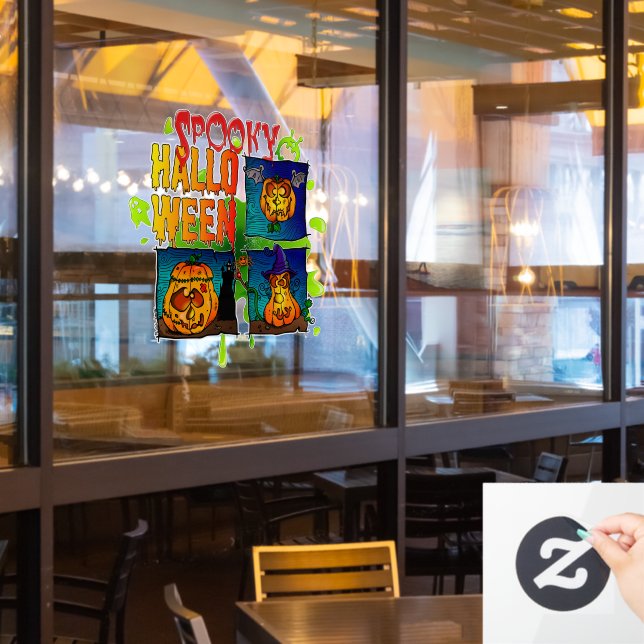 Autocollant Pour Fenêtre Spooky Halloween (Fenêtre du restaurant)