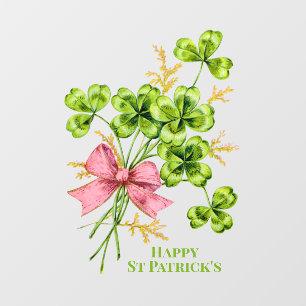 Autocollant Pour Fenêtre St Patrick's Lucky Charm Shamrock Vintage mignon