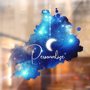 Autocollant Pour Fenêtre Star Lune nuit ciel galaxie céleste